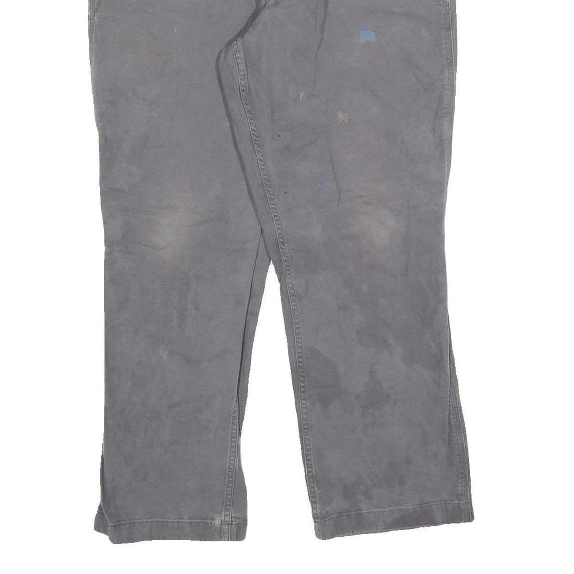 CARHARTT Mens Relaxed Grey Jeans Cotton Blend Zip W36 L30 Workwear Casual