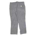 CARHARTT Mens Relaxed Grey Jeans Cotton Blend Zip W36 L30 Workwear Casual
