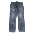F20 Mens Jeans Blue Regular Straight Denim Medium W32 L28 Button Closure