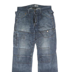 F20 Mens Jeans Blue Regular Straight Denim Medium W32 L28 Button Closure