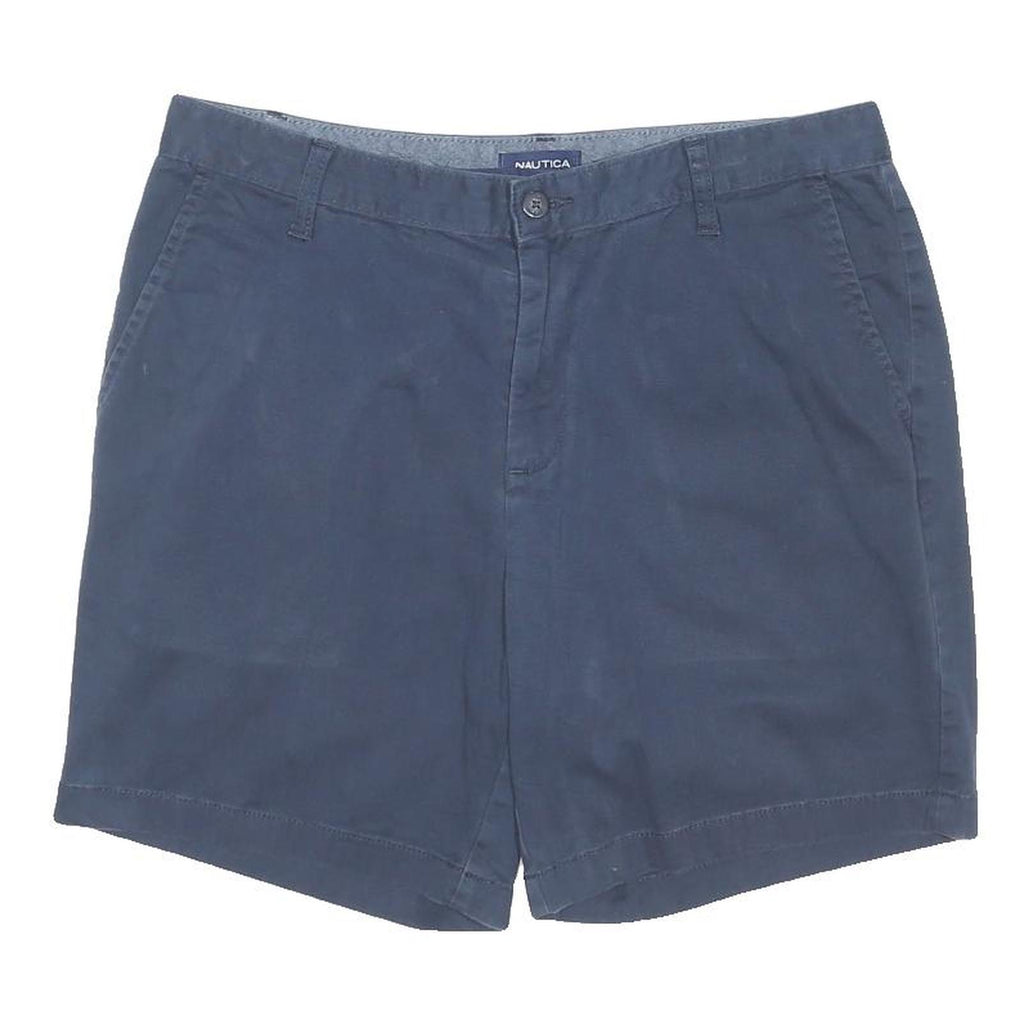 NAUTICA Mens Blue Casual Cotton Blend Shorts M W35 Comfortable Classic Fit