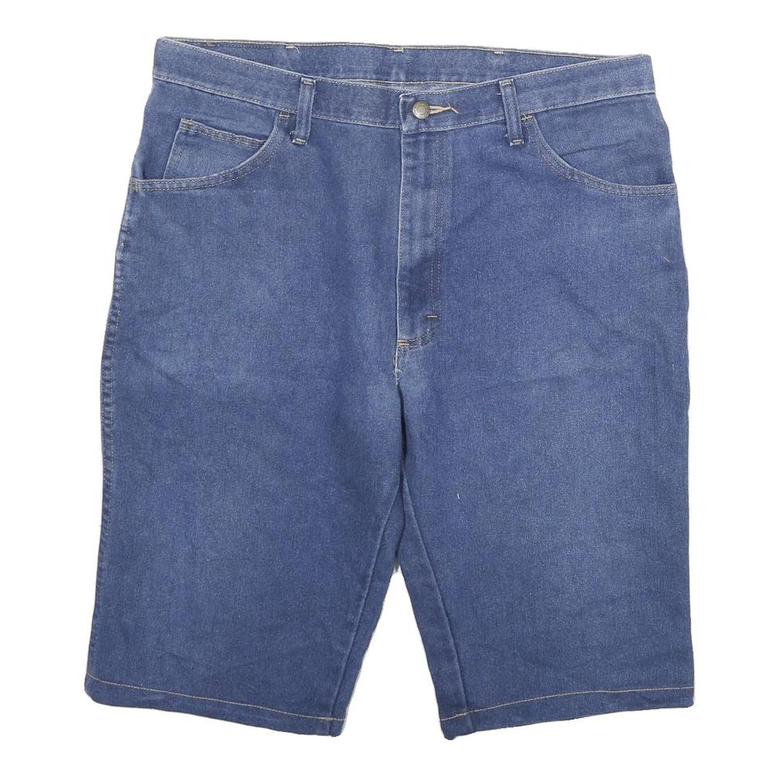 WRANGLER Mens Denim Blue Casual Shorts 2XL W36 Cotton Blend Comfortable Fit