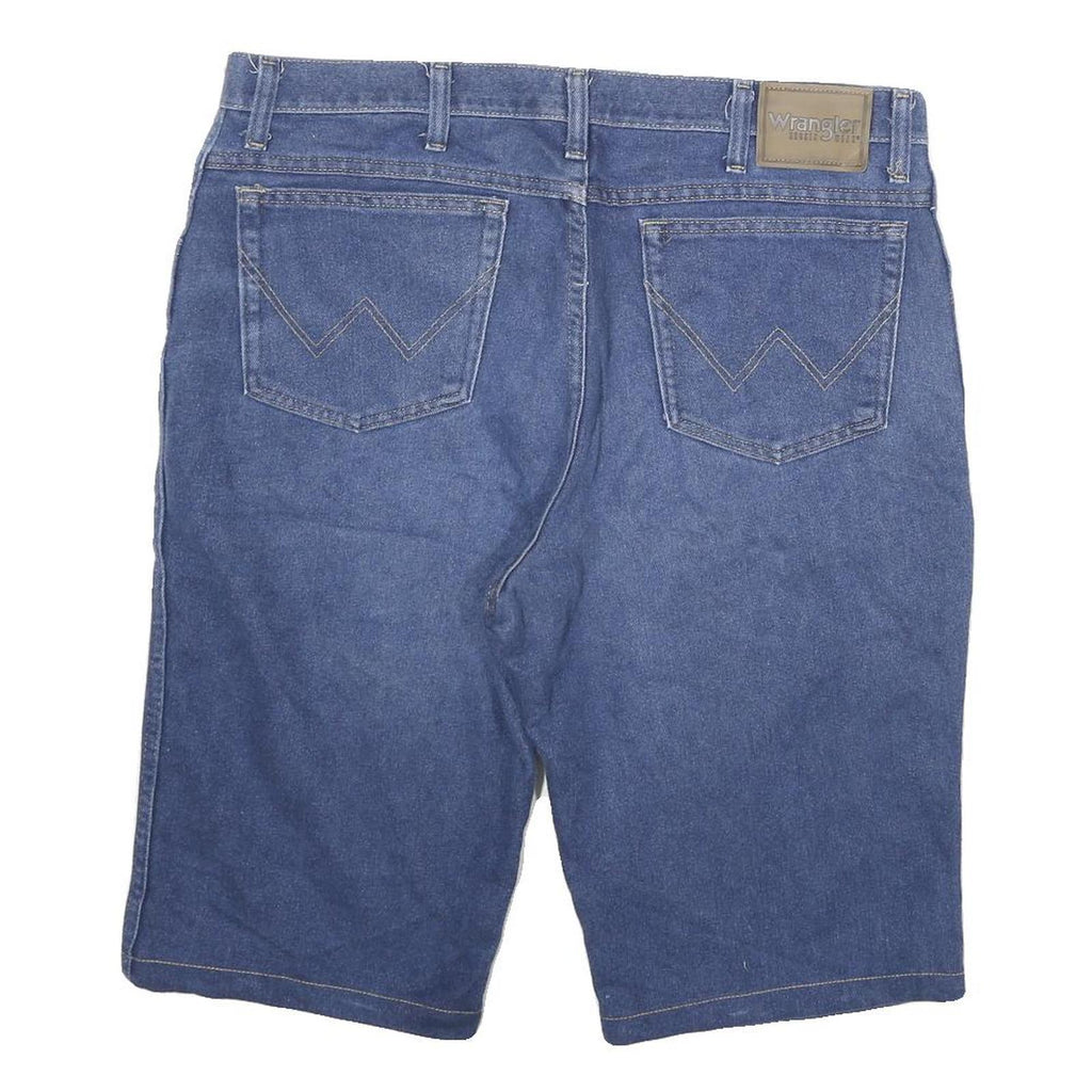 WRANGLER Mens Denim Blue Casual Shorts 2XL W36 Cotton Blend Comfortable Fit