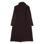 GLOVERALL Womens Maroon Wool Blend Duffle Coat S Woven Button Closure Classic