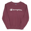 CHAMPION Womens Maroon Crew Neck S Cotton Blend Pullover Sweatshirt