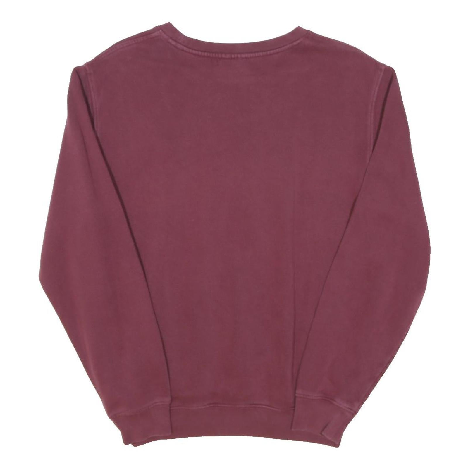 CHAMPION Womens Maroon Crew Neck S Cotton Blend Pullover Sweatshirt