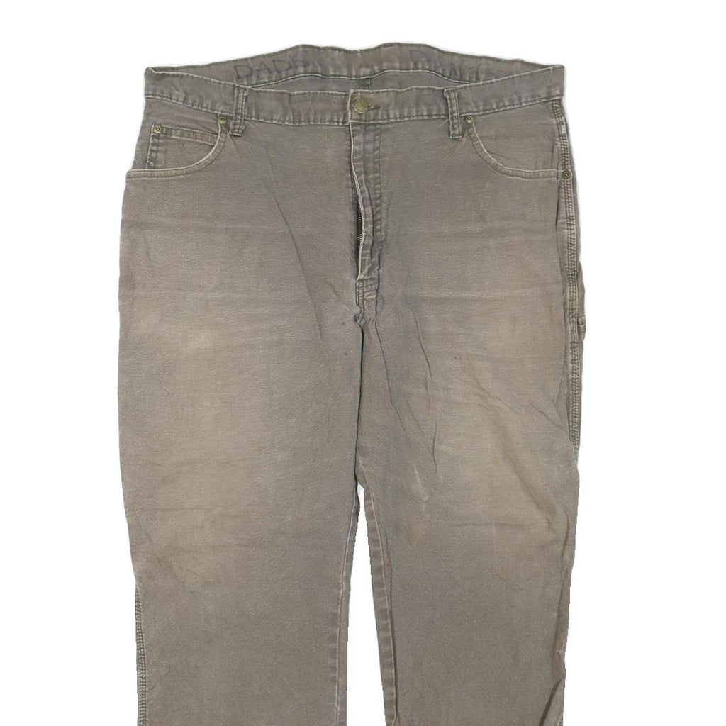 DICKIES Mens Regular Fit Workwear Jeans Grey Denim W40 L28 Zip Closure Durable