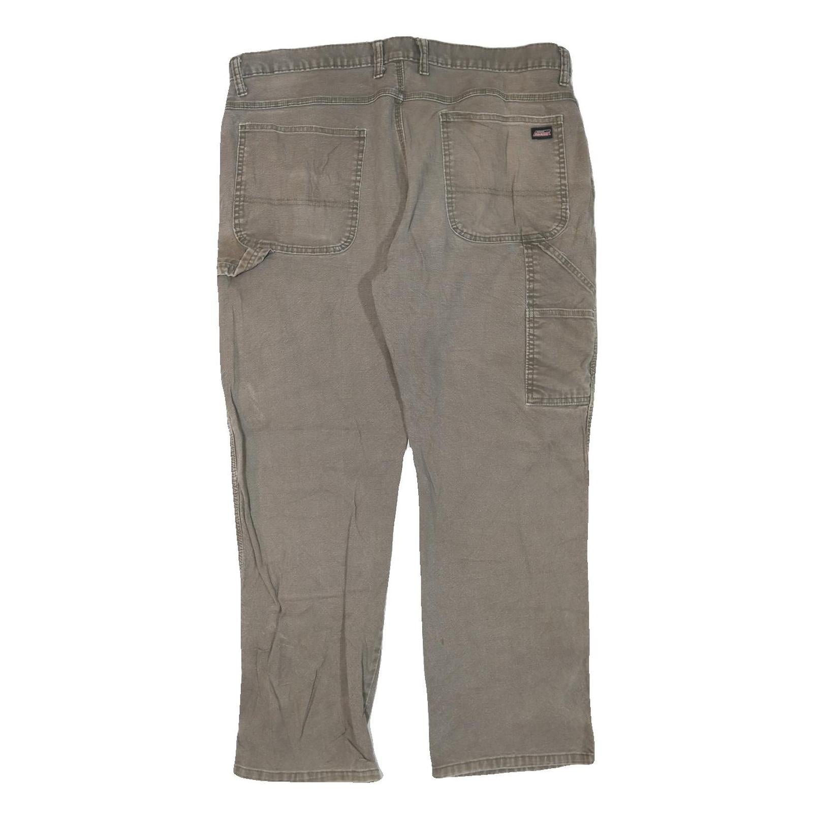 DICKIES Mens Regular Fit Workwear Jeans Grey Denim W40 L28 Zip Closure Durable