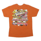 GILDAN Mens Orange Dirtcar Roundup Graphic T-Shirt L Short Sleeve Crew Neck