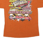 GILDAN Mens Orange Dirtcar Roundup Graphic T-Shirt L Short Sleeve Crew Neck