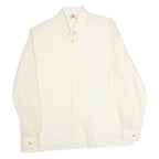 VALENTINE Womens Cream Shirt Long Sleeve Collared Plain M Classic Elegant Top