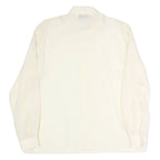 VALENTINE Womens Cream Shirt Long Sleeve Collared Plain M Classic Elegant Top