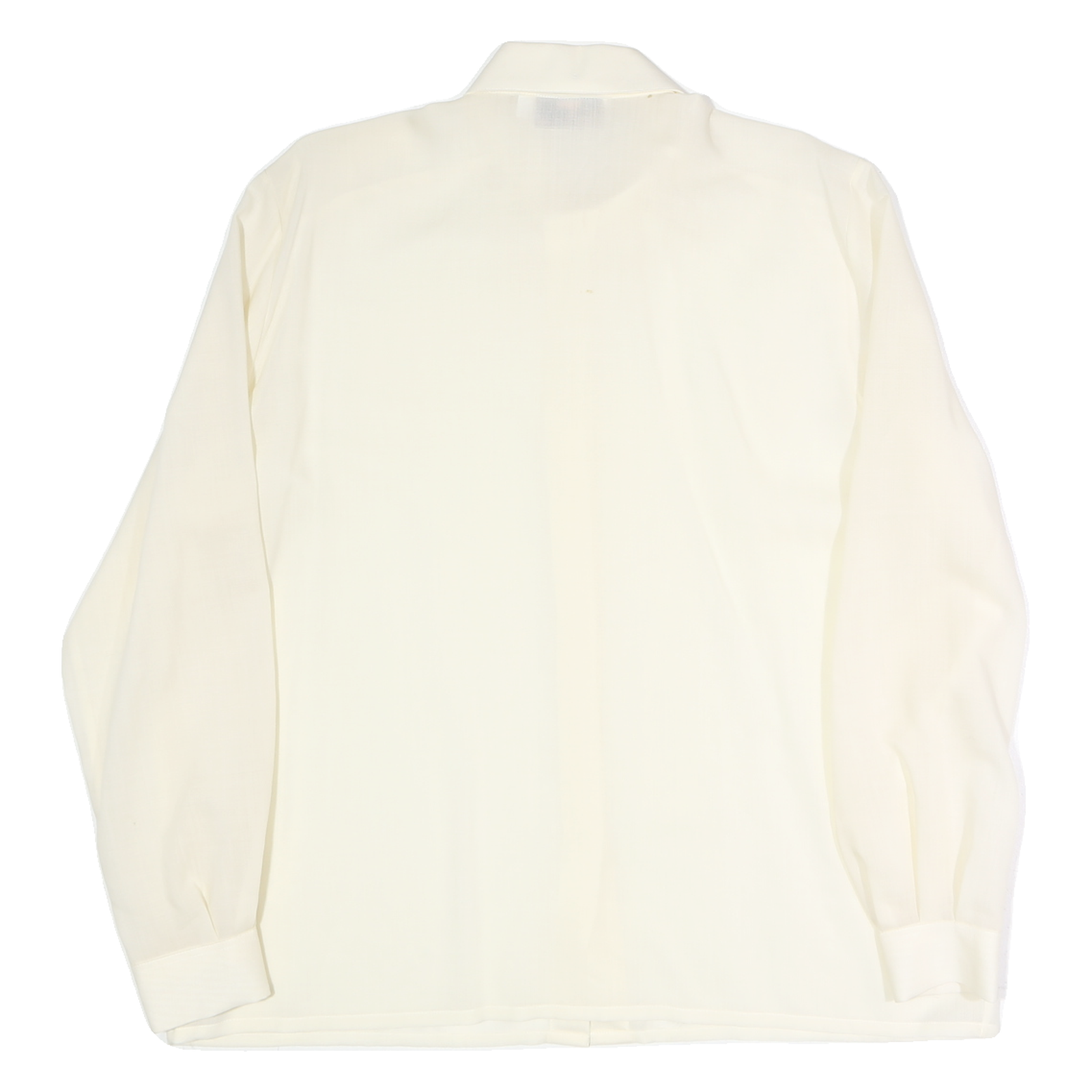 VALENTINE Womens Cream Shirt Long Sleeve Collared Plain M Classic Elegant Top