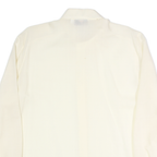 VALENTINE Womens Cream Shirt Long Sleeve Collared Plain M Classic Elegant Top