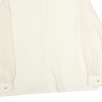 VALENTINE Womens Cream Shirt Long Sleeve Collared Plain M Classic Elegant Top
