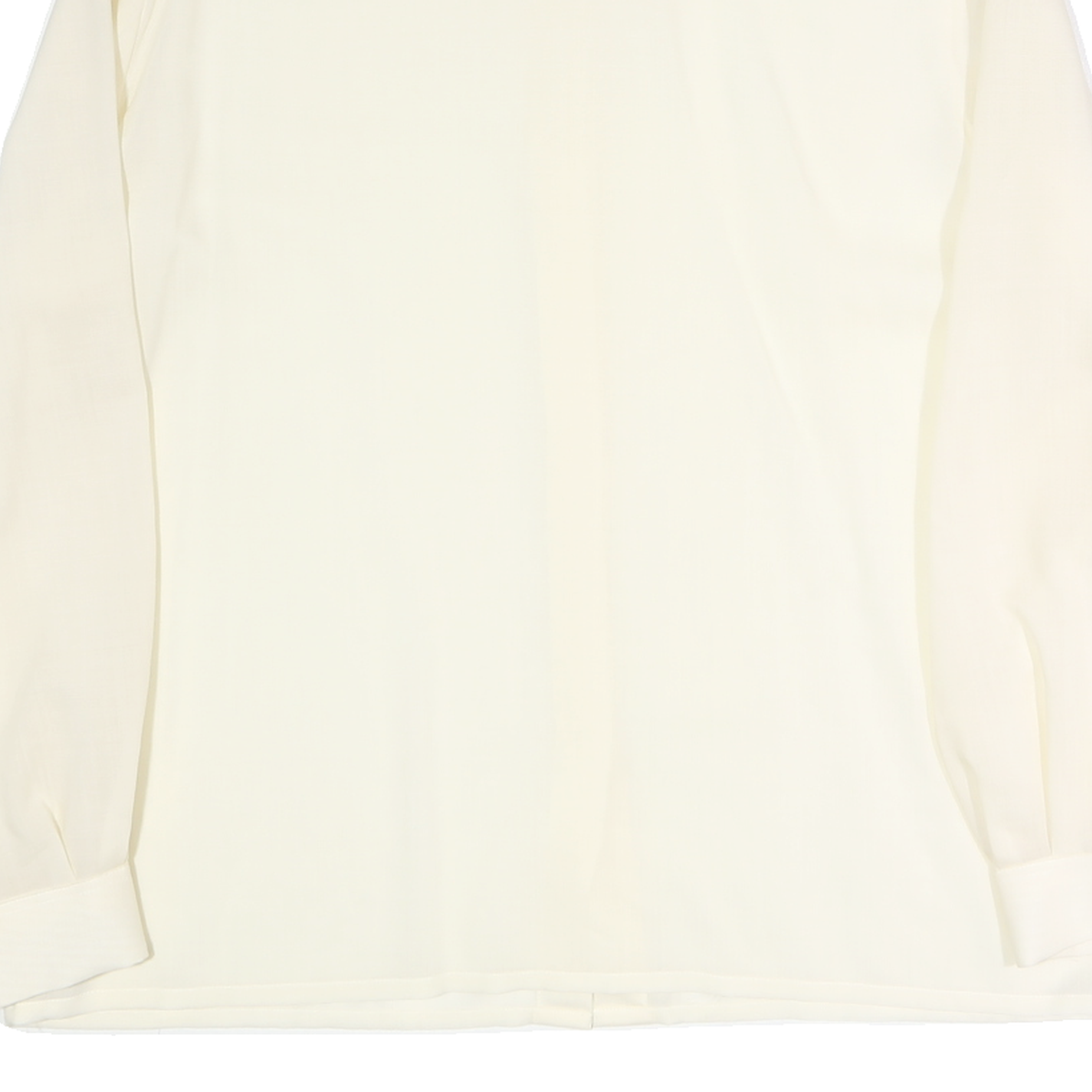 VALENTINE Womens Cream Shirt Long Sleeve Collared Plain M Classic Elegant Top