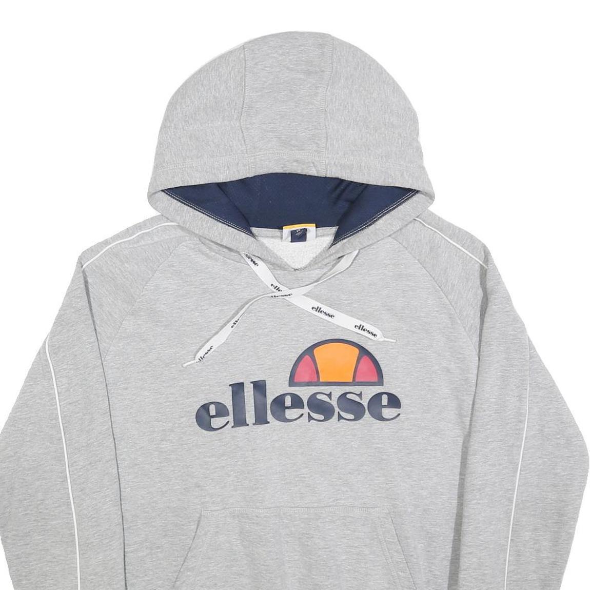 ELLESSEe Womens Grey Logo Pullover M Hoodie Cotton Blend Casual