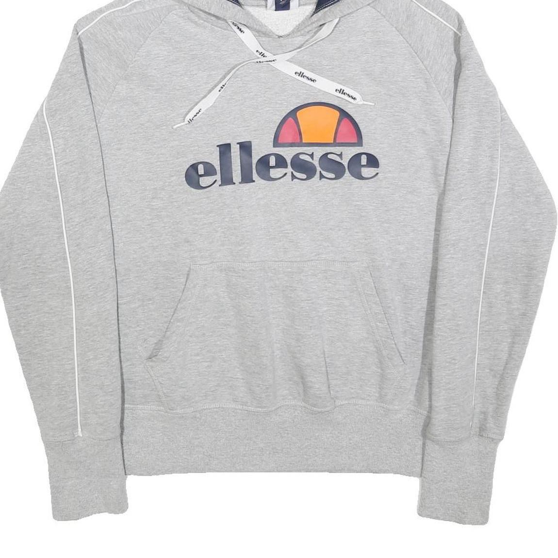 ELLESSEe Womens Grey Logo Pullover M Hoodie Cotton Blend Casual