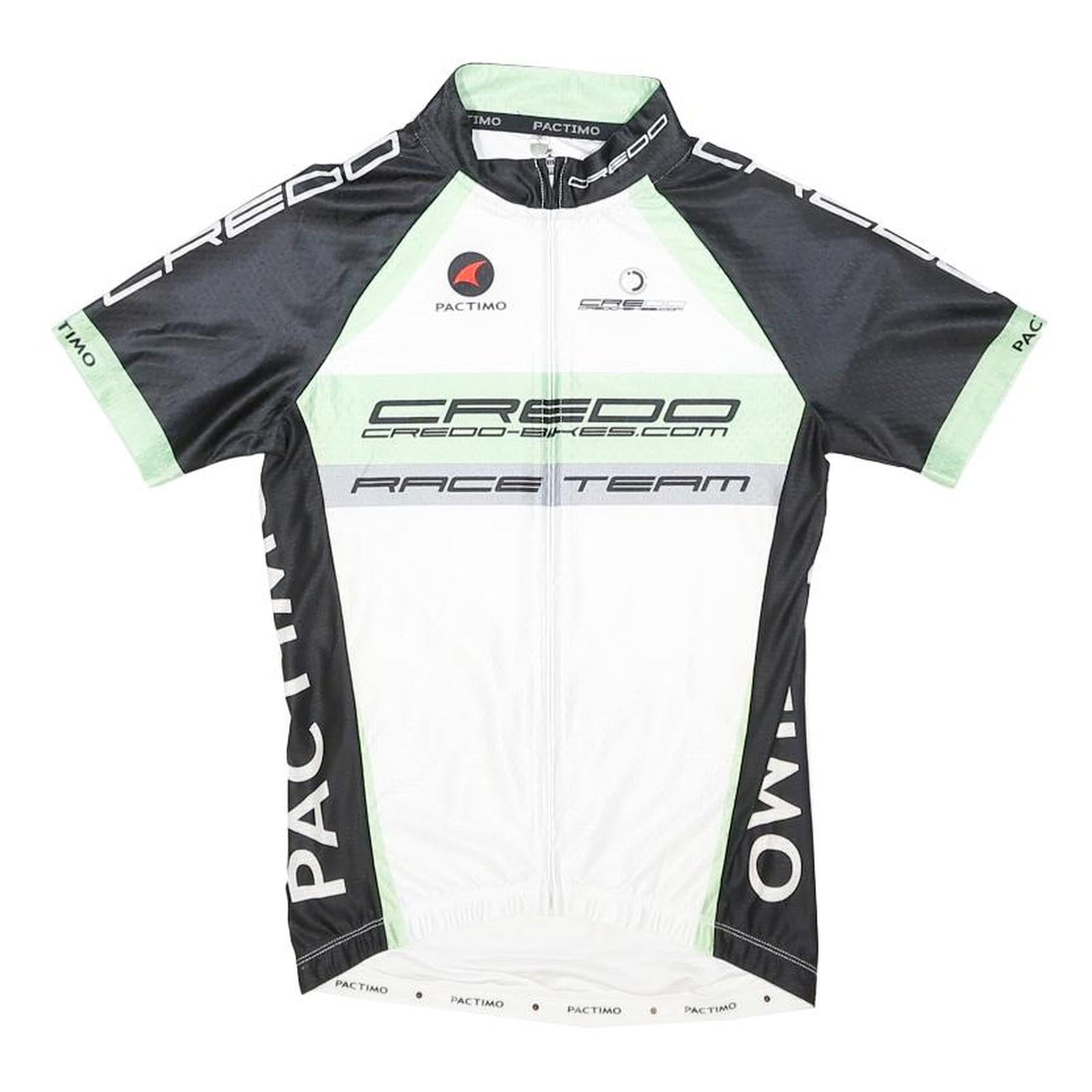 PACTIMO Mens Black & White Credo Race Team T-Shirt S Short Sleeve Crew Neck
