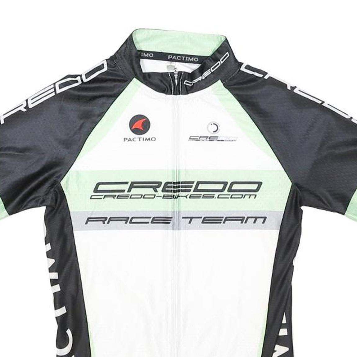 PACTIMO Mens Black & White Credo Race Team T-Shirt S Short Sleeve Crew Neck
