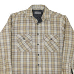 DAVID TAYLOR Mens Beige & Brown Check Shirt S Cotton Blend Casual Long Sleeve
