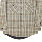 DAVID TAYLOR Mens Beige & Brown Check Shirt S Cotton Blend Casual Long Sleeve