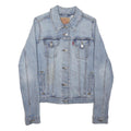 LEVI'S Womens Blue Denim Jacket L Cotton Plain Button Closure Chic Classic