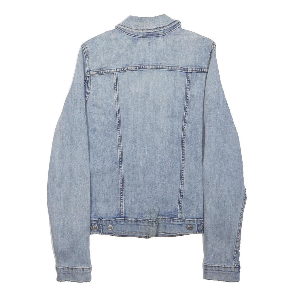 LEVI'S Womens Blue Denim Jacket L Cotton Plain Button Closure Chic Classic