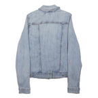 LEVI'S Womens Blue Denim Jacket L Cotton Plain Button Closure Chic Classic