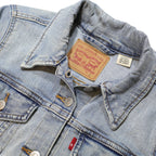 LEVI'S Womens Blue Denim Jacket L Cotton Plain Button Closure Chic Classic