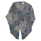 Womens Printed Blouse Grey Long Sleeve Crazy Pattern ONE SIZE