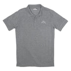 KAPPA Mens Grey Short Sleeve Plain Polo Shirt S Cotton Blend Casual