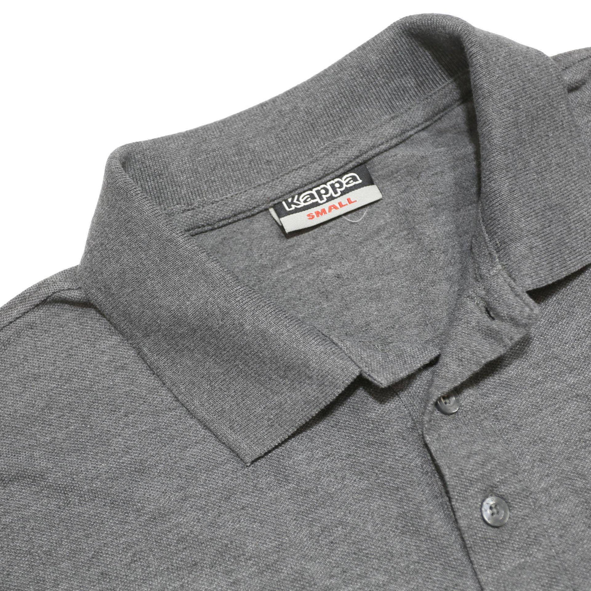 KAPPA Mens Grey Short Sleeve Plain Polo Shirt S Cotton Blend Casual