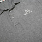 KAPPA Mens Grey Short Sleeve Plain Polo Shirt S Cotton Blend Casual