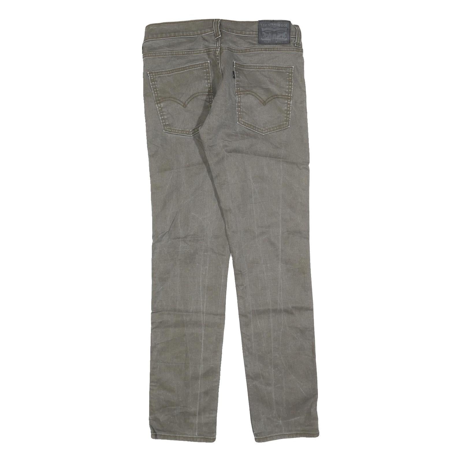 LEVI'S 511 Slim Mens Jeans Grey Slim Skinny Denim Medium W32 L34 Stretch Zip