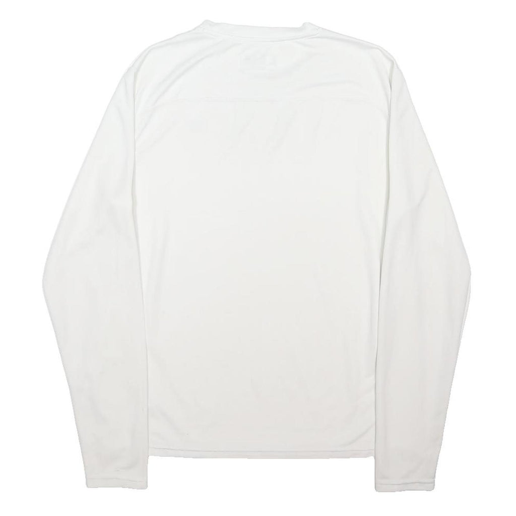 NEW BALANCE Mens White Long Sleeve Crew Neck T-Shirt S Lightweight Sportswear