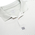 ADIDAS Mens White & Grey Striped Short Sleeve Polo Shirt M Performance Golf