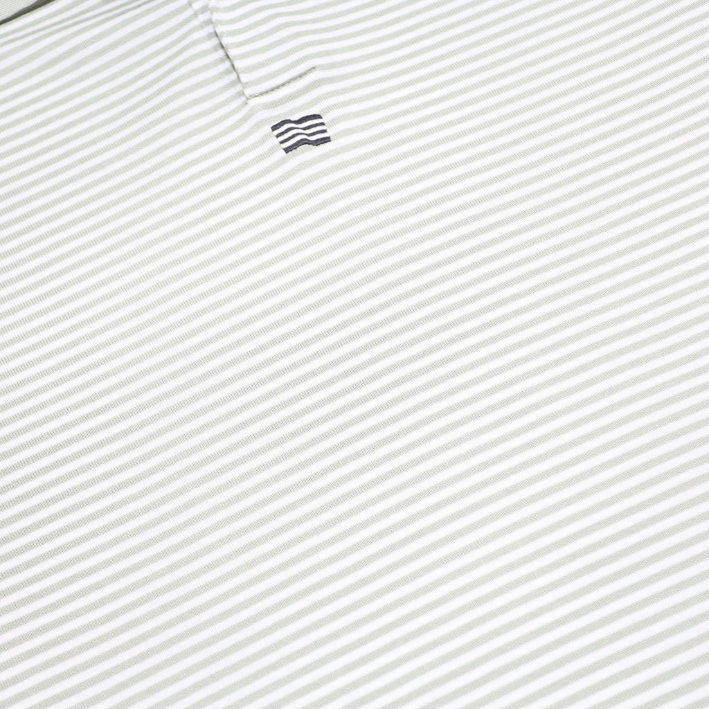 ADIDAS Mens White & Grey Striped Short Sleeve Polo Shirt M Performance Golf