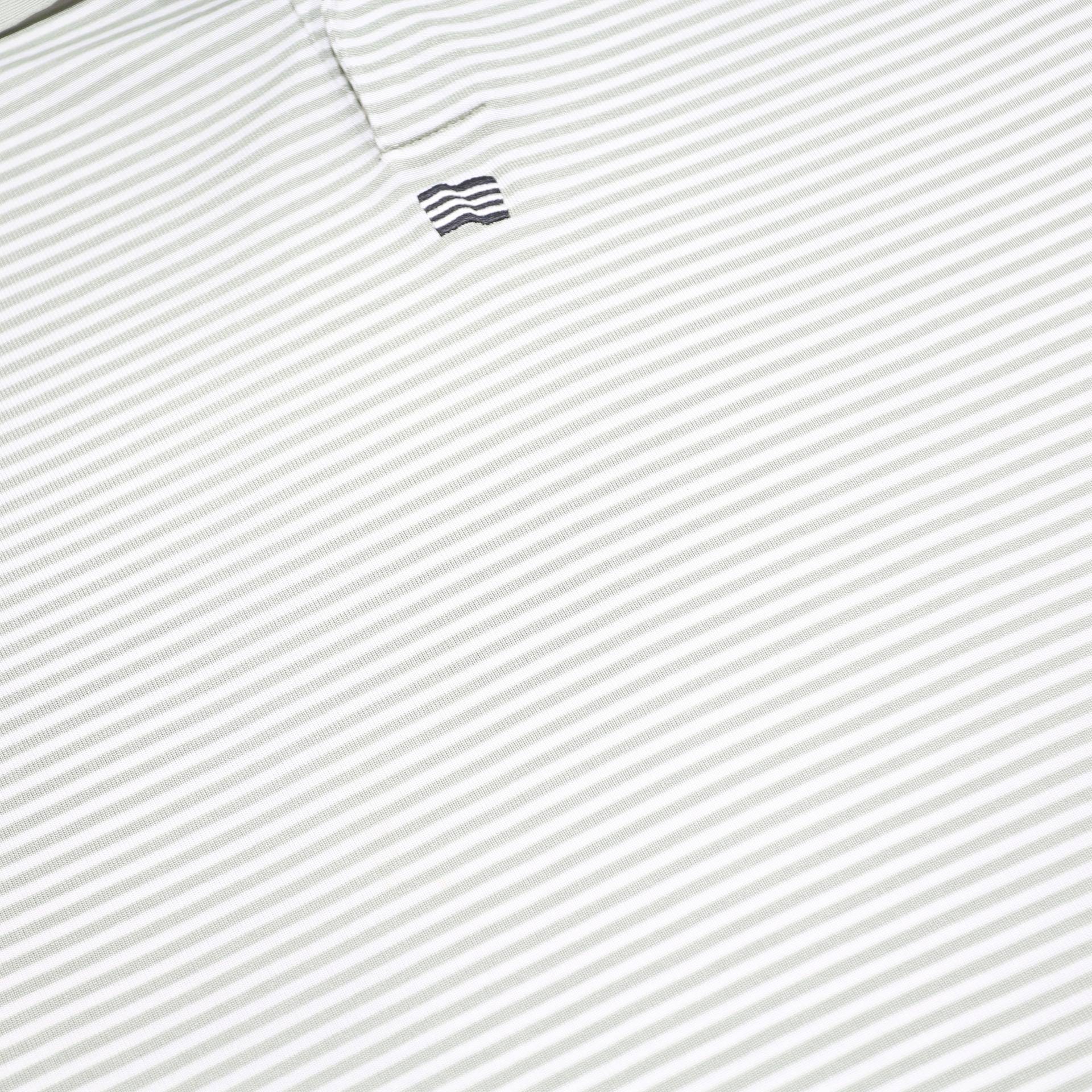ADIDAS Mens White & Grey Striped Short Sleeve Polo Shirt M Performance Golf