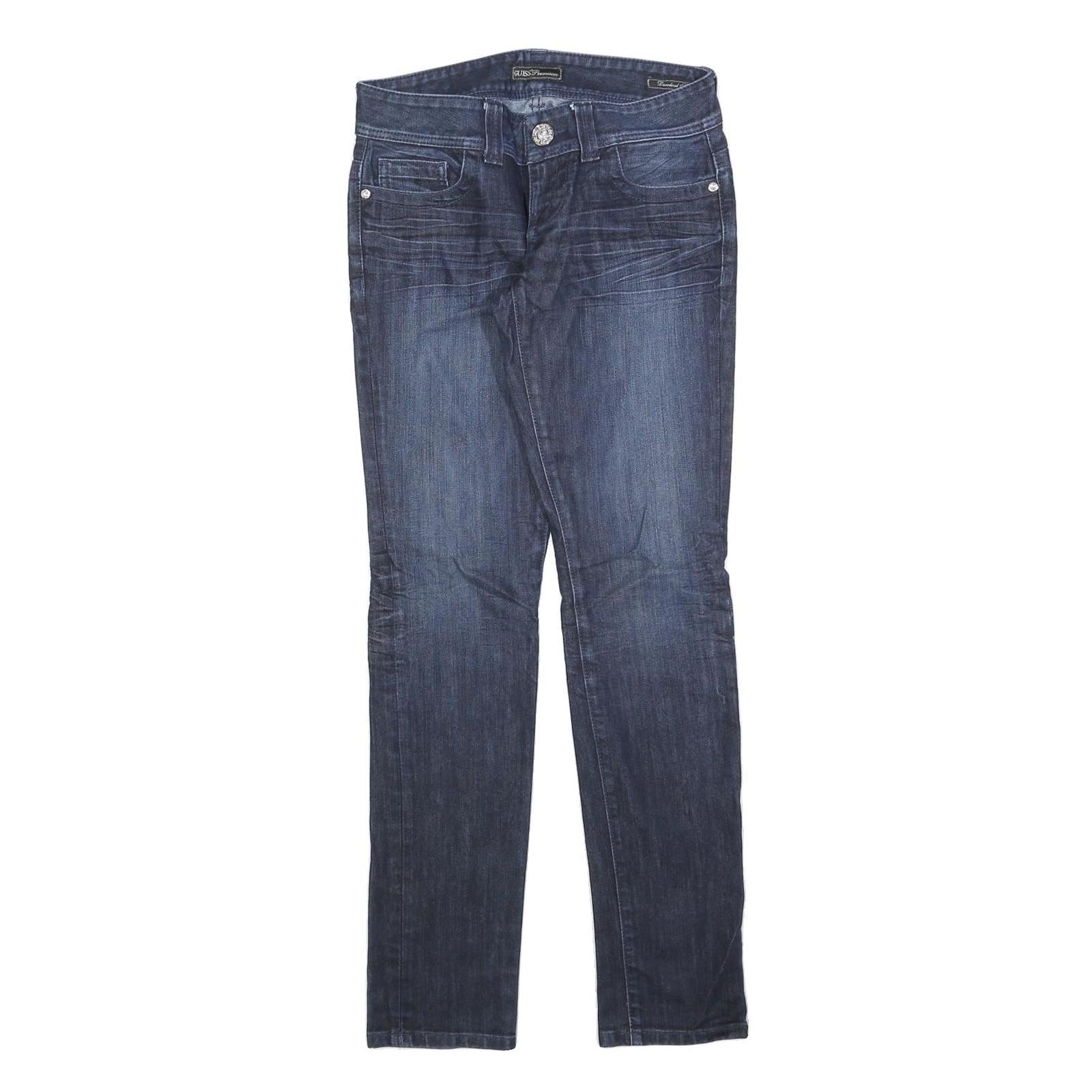 GUESS Womens Jeans Blue Slim Skinny Denim Medium W30 L32 Stylish Zip Closure