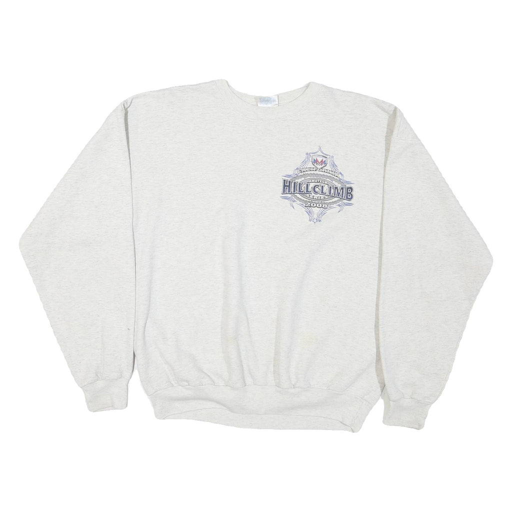 Mens Cream Hillclimb Graphic Pullover Crew Neck L Cotton Blend Jersey Motocross