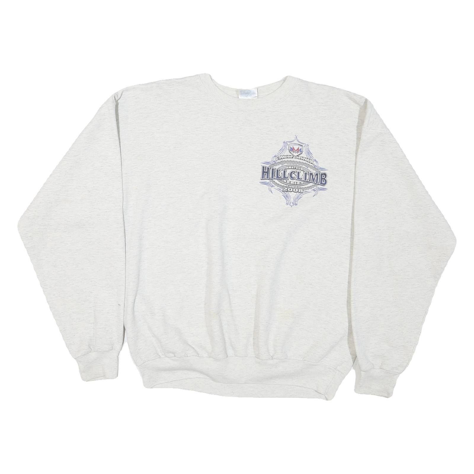 Mens Cream Hillclimb Graphic Pullover Crew Neck L Cotton Blend Jersey Motocross