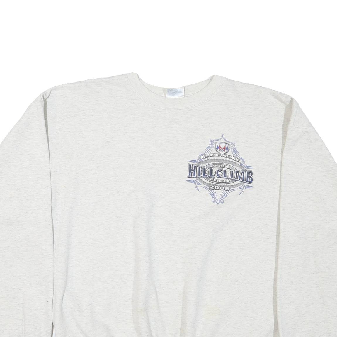 Mens Cream Hillclimb Graphic Pullover Crew Neck L Cotton Blend Jersey Motocross