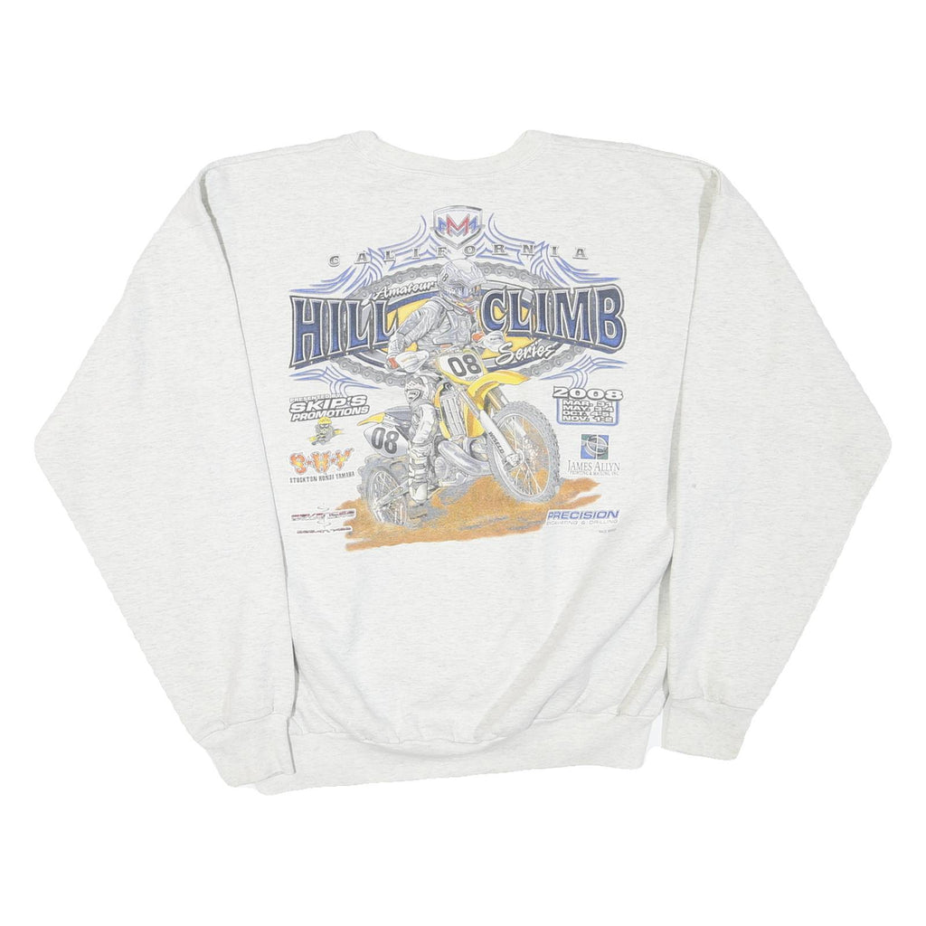 Mens Cream Hillclimb Graphic Pullover Crew Neck L Cotton Blend Jersey Motocross