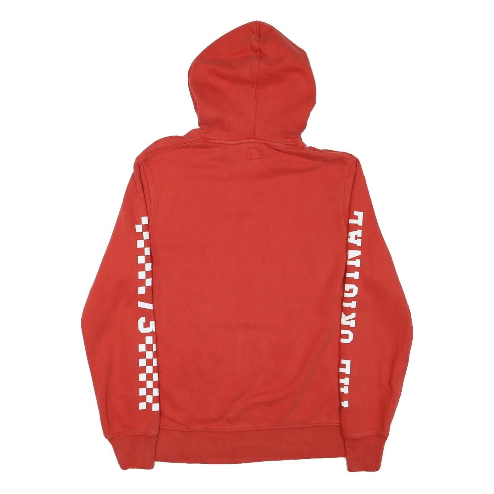 LEVI'S Mens Red Pullover Hoodie M Cotton Blend Graphic Print Casual Sweatshirt