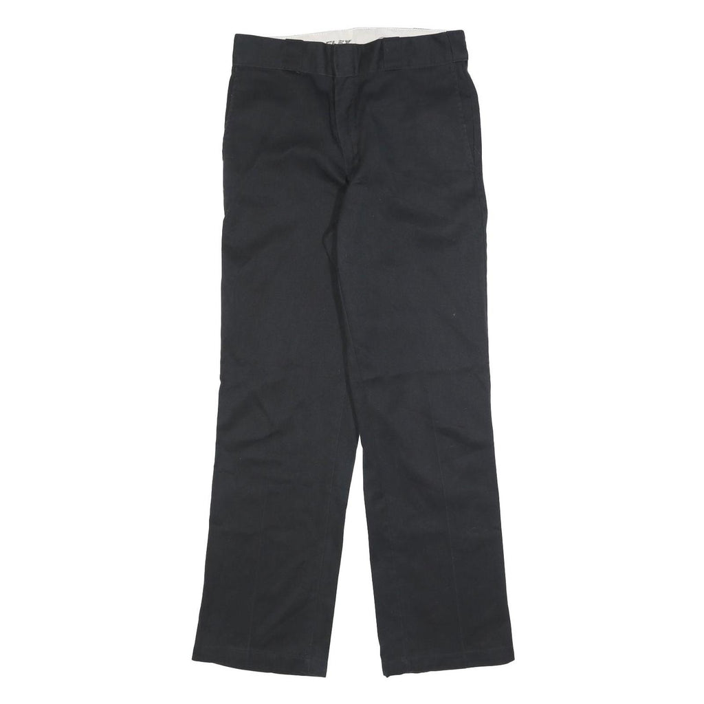 DICKIES Mens Cotton Blend Black Regular Fit Straight Leg Trousers W30 L32