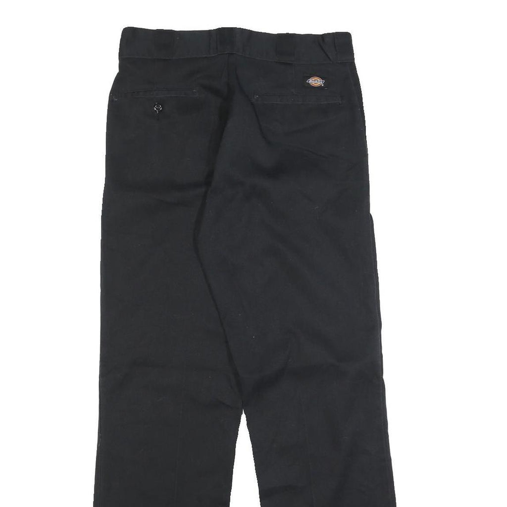 DICKIES Mens Cotton Blend Black Regular Fit Straight Leg Trousers W30 L32