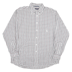 NAUTICA Mens White & Red Checked Cotton Blend Shirt L Classic Button Down Long