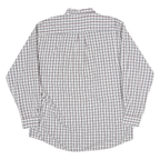 NAUTICA Mens White & Red Checked Cotton Blend Shirt L Classic Button Down Long