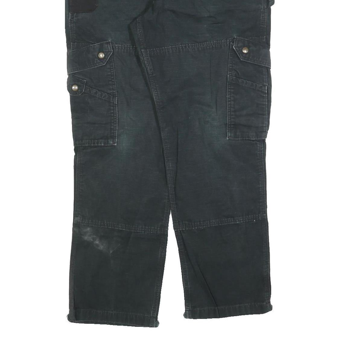 CARHARTT Mens Black Relaxed Cargo Denim Jeans W38 L32 Durable Workwear